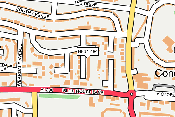 NE37 2JP map - OS OpenMap – Local (Ordnance Survey)