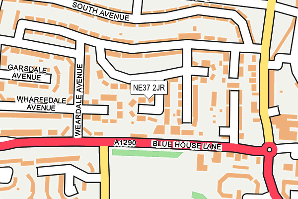 NE37 2JR map - OS OpenMap – Local (Ordnance Survey)