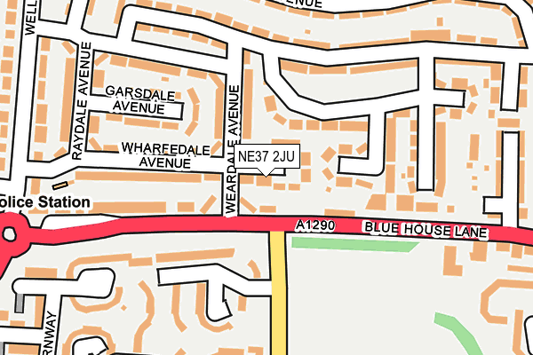 NE37 2JU map - OS OpenMap – Local (Ordnance Survey)