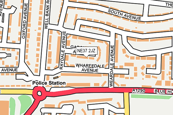 NE37 2JZ map - OS OpenMap – Local (Ordnance Survey)