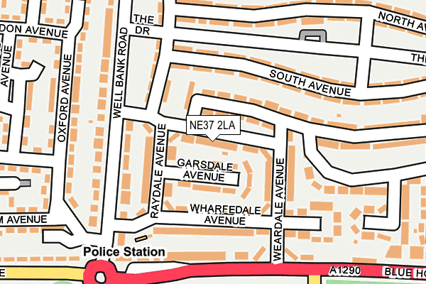 NE37 2LA map - OS OpenMap – Local (Ordnance Survey)