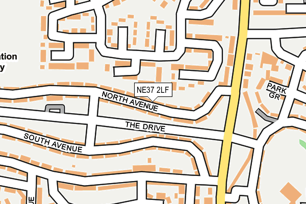 NE37 2LF map - OS OpenMap – Local (Ordnance Survey)