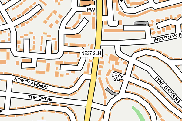 NE37 2LH map - OS OpenMap – Local (Ordnance Survey)