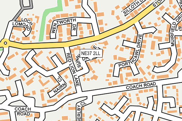 NE37 2LL map - OS OpenMap – Local (Ordnance Survey)
