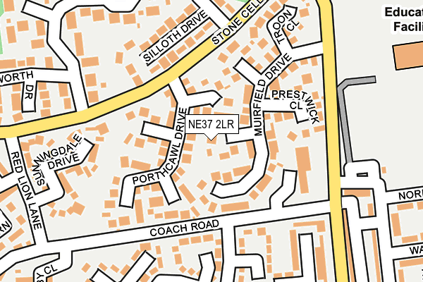 NE37 2LR map - OS OpenMap – Local (Ordnance Survey)