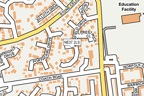NE37 2LS map - OS OpenMap – Local (Ordnance Survey)