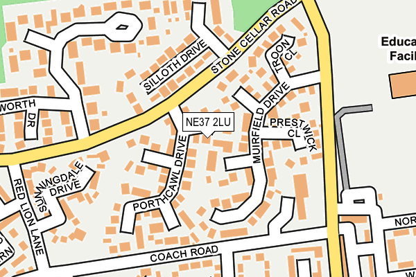 NE37 2LU map - OS OpenMap – Local (Ordnance Survey)