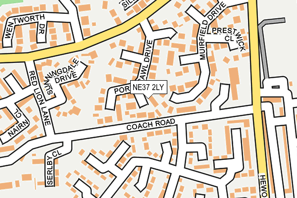 NE37 2LY map - OS OpenMap – Local (Ordnance Survey)