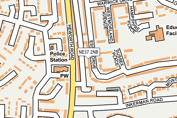 NE37 2NB map - OS OpenMap – Local (Ordnance Survey)