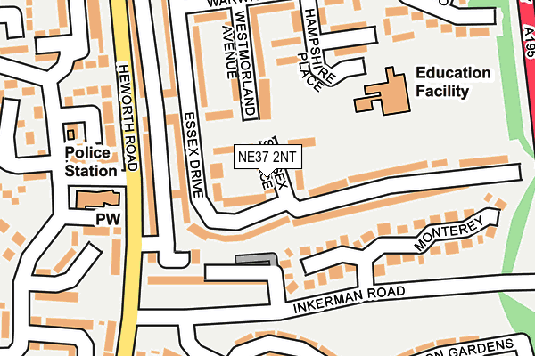 NE37 2NT map - OS OpenMap – Local (Ordnance Survey)