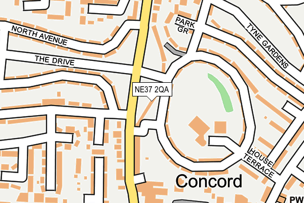 NE37 2QA map - OS OpenMap – Local (Ordnance Survey)