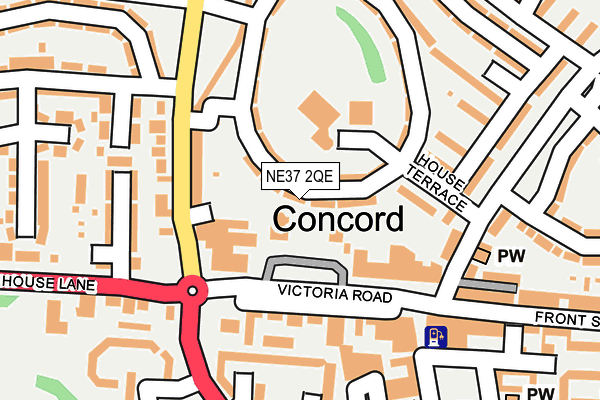 NE37 2QE map - OS OpenMap – Local (Ordnance Survey)