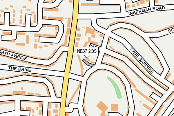 NE37 2QS map - OS OpenMap – Local (Ordnance Survey)