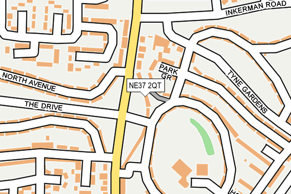 NE37 2QT map - OS OpenMap – Local (Ordnance Survey)