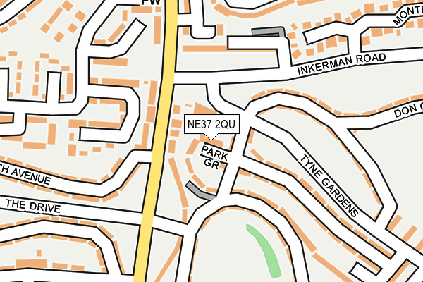 NE37 2QU map - OS OpenMap – Local (Ordnance Survey)