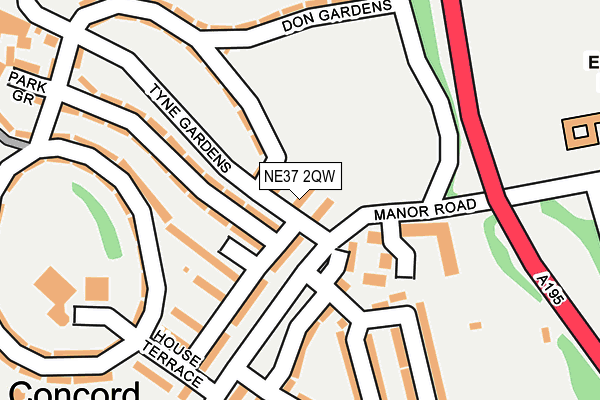 NE37 2QW map - OS OpenMap – Local (Ordnance Survey)