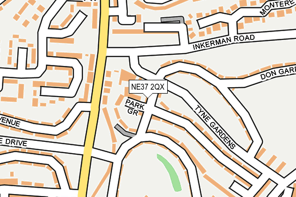 NE37 2QX map - OS OpenMap – Local (Ordnance Survey)