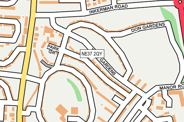 NE37 2QY map - OS OpenMap – Local (Ordnance Survey)