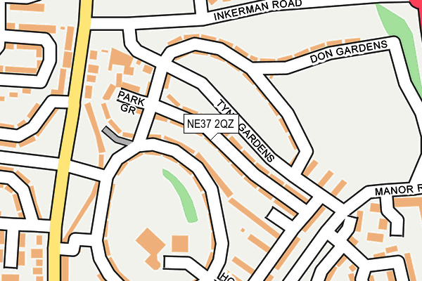 NE37 2QZ map - OS OpenMap – Local (Ordnance Survey)