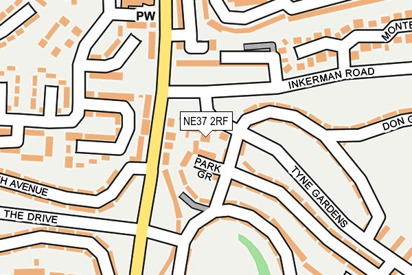 NE37 2RF map - OS OpenMap – Local (Ordnance Survey)