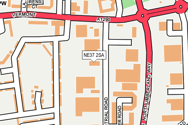 NE37 2SA map - OS OpenMap – Local (Ordnance Survey)