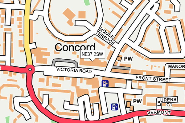 NE37 2SW map - OS OpenMap – Local (Ordnance Survey)