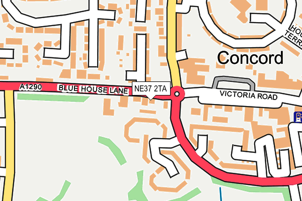 NE37 2TA map - OS OpenMap – Local (Ordnance Survey)