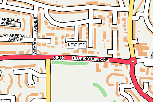 NE37 2TE map - OS OpenMap – Local (Ordnance Survey)