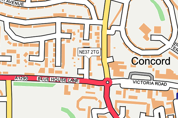NE37 2TG map - OS OpenMap – Local (Ordnance Survey)