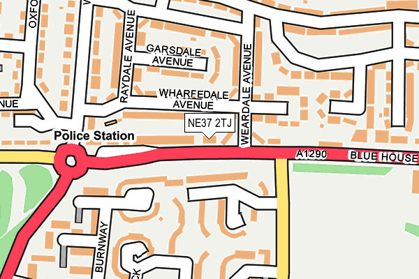 NE37 2TJ map - OS OpenMap – Local (Ordnance Survey)