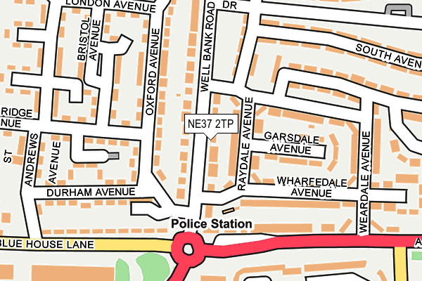 NE37 2TP map - OS OpenMap – Local (Ordnance Survey)