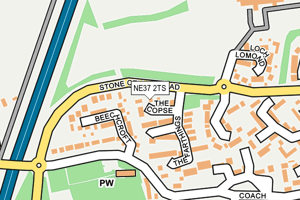 NE37 2TS map - OS OpenMap – Local (Ordnance Survey)