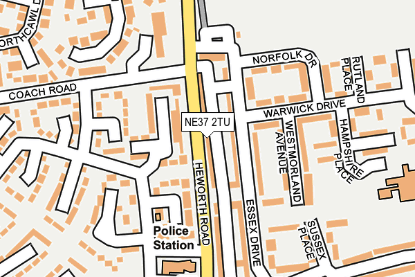 NE37 2TU map - OS OpenMap – Local (Ordnance Survey)
