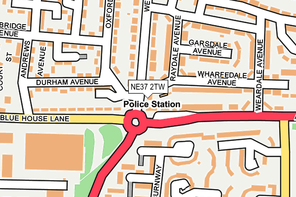 NE37 2TW map - OS OpenMap – Local (Ordnance Survey)