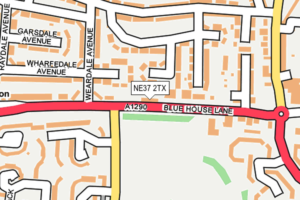 NE37 2TX map - OS OpenMap – Local (Ordnance Survey)