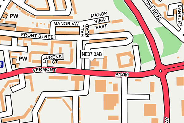 NE37 3AB map - OS OpenMap – Local (Ordnance Survey)