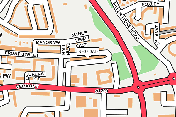 NE37 3AD map - OS OpenMap – Local (Ordnance Survey)