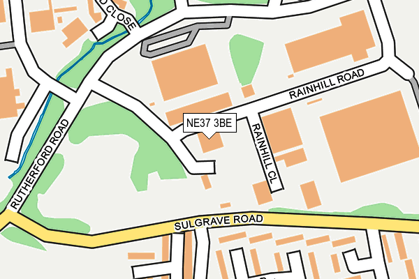 NE37 3BE map - OS OpenMap – Local (Ordnance Survey)
