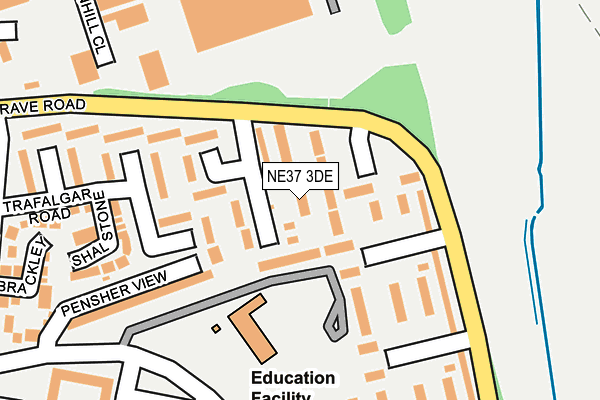 NE37 3DE map - OS OpenMap – Local (Ordnance Survey)