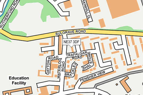 NE37 3DF map - OS OpenMap – Local (Ordnance Survey)