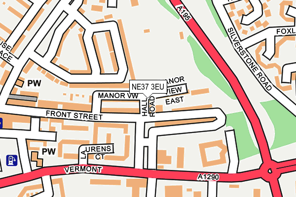NE37 3EU map - OS OpenMap – Local (Ordnance Survey)