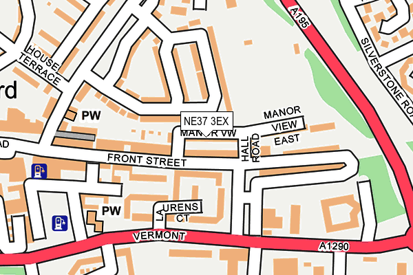 NE37 3EX map - OS OpenMap – Local (Ordnance Survey)