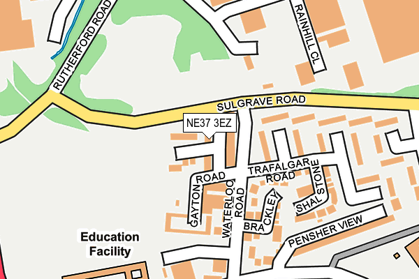 NE37 3EZ map - OS OpenMap – Local (Ordnance Survey)