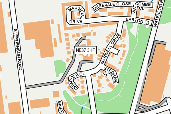 NE37 3HF map - OS OpenMap – Local (Ordnance Survey)