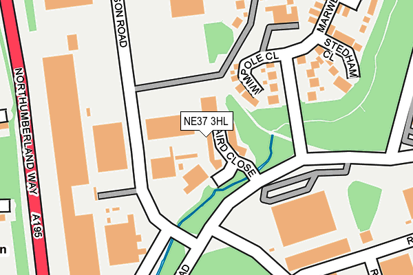 NE37 3HL map - OS OpenMap – Local (Ordnance Survey)