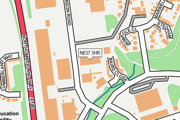 NE37 3HR map - OS OpenMap – Local (Ordnance Survey)