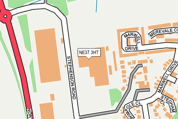 NE37 3HT map - OS OpenMap – Local (Ordnance Survey)