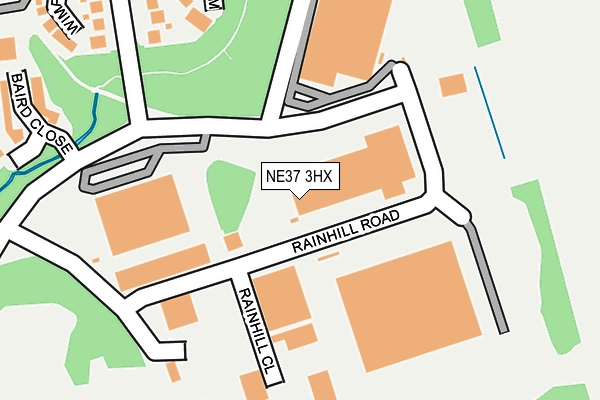 NE37 3HX map - OS OpenMap – Local (Ordnance Survey)