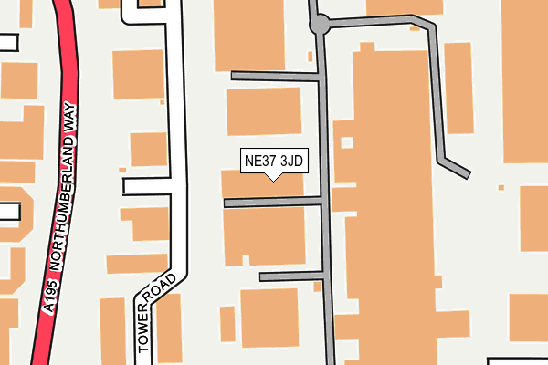 NE37 3JD map - OS OpenMap – Local (Ordnance Survey)