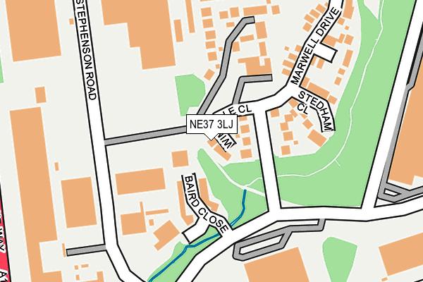 NE37 3LJ map - OS OpenMap – Local (Ordnance Survey)